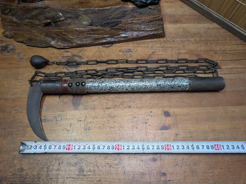 Rare Japanese Edo Period Kusarigama Chain Sickle Antique Ninja 1800s Auction Japan
