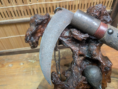 Rare Japanese Edo Period Kusarigama Chain Sickle Antique Ninja 1800s Auction Japan