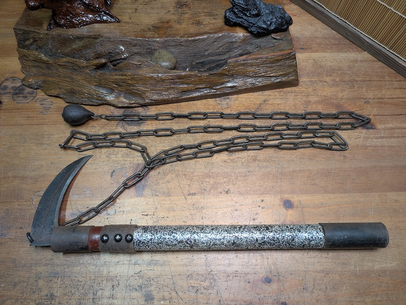 Rare Japanese Edo Period Kusarigama Chain Sickle Antique Ninja 1800s Auction Japan