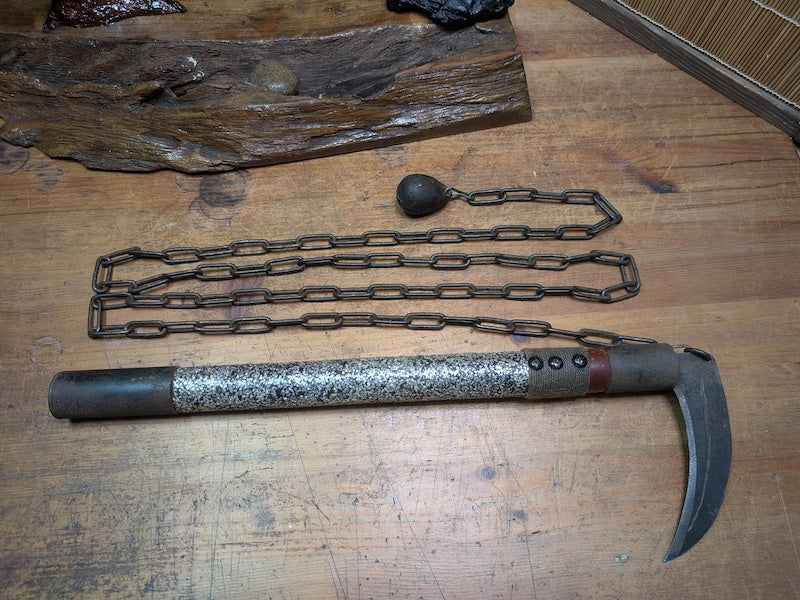 Rare Japanese Edo Period Kusarigama Chain Sickle Antique Ninja 1800s Auction Japan
