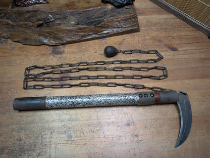 Rare Japanese Edo Period Kusarigama Chain Sickle Antique Ninja 1800s Auction Japan