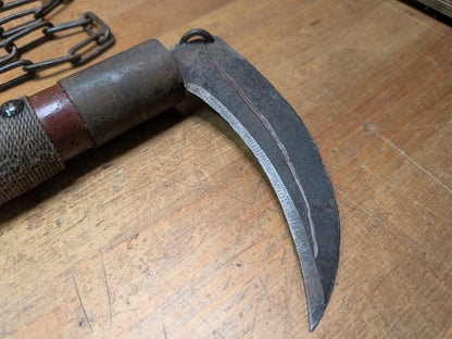 Rare Japanese Edo Period Kusarigama Chain Sickle Antique Ninja 1800s Auction Japan