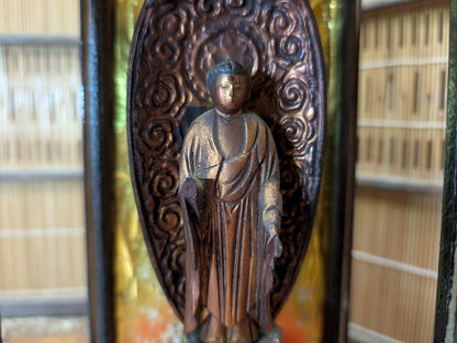 Japanese Antique Buddha Statue Wooden Shrine in Original Showcase Rare