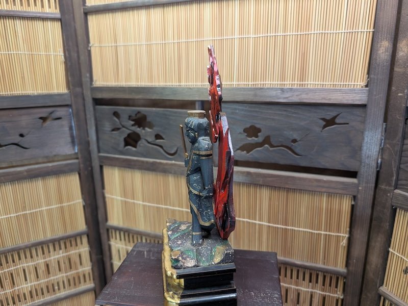 Rare 1800s Fudō Myō-ō Wooden Statue Original Showcase Auction Japan