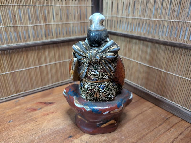 Rare Japanese Antique Ebisu Statue Kutani Ware God of Fishermen & Fortune