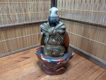 Rare Japanese Antique Ebisu Statue Kutani Ware God of Fishermen & Fortune
