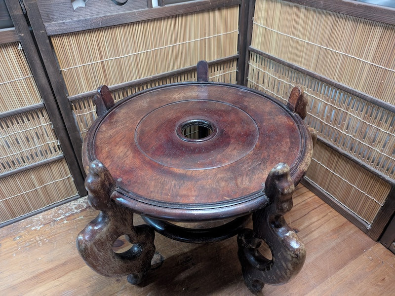 Japanese Stand KADAI Sakura Wood Vintage Japan Auction Tokonoma Art