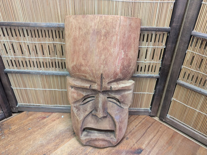 Japanese Comedy & Tragedy Masks Vintage Wood Theatre Wall Art