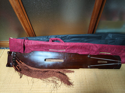 Vintage 7 String Guqin Chinese Zither Paulownia Wood w Cases Traditional