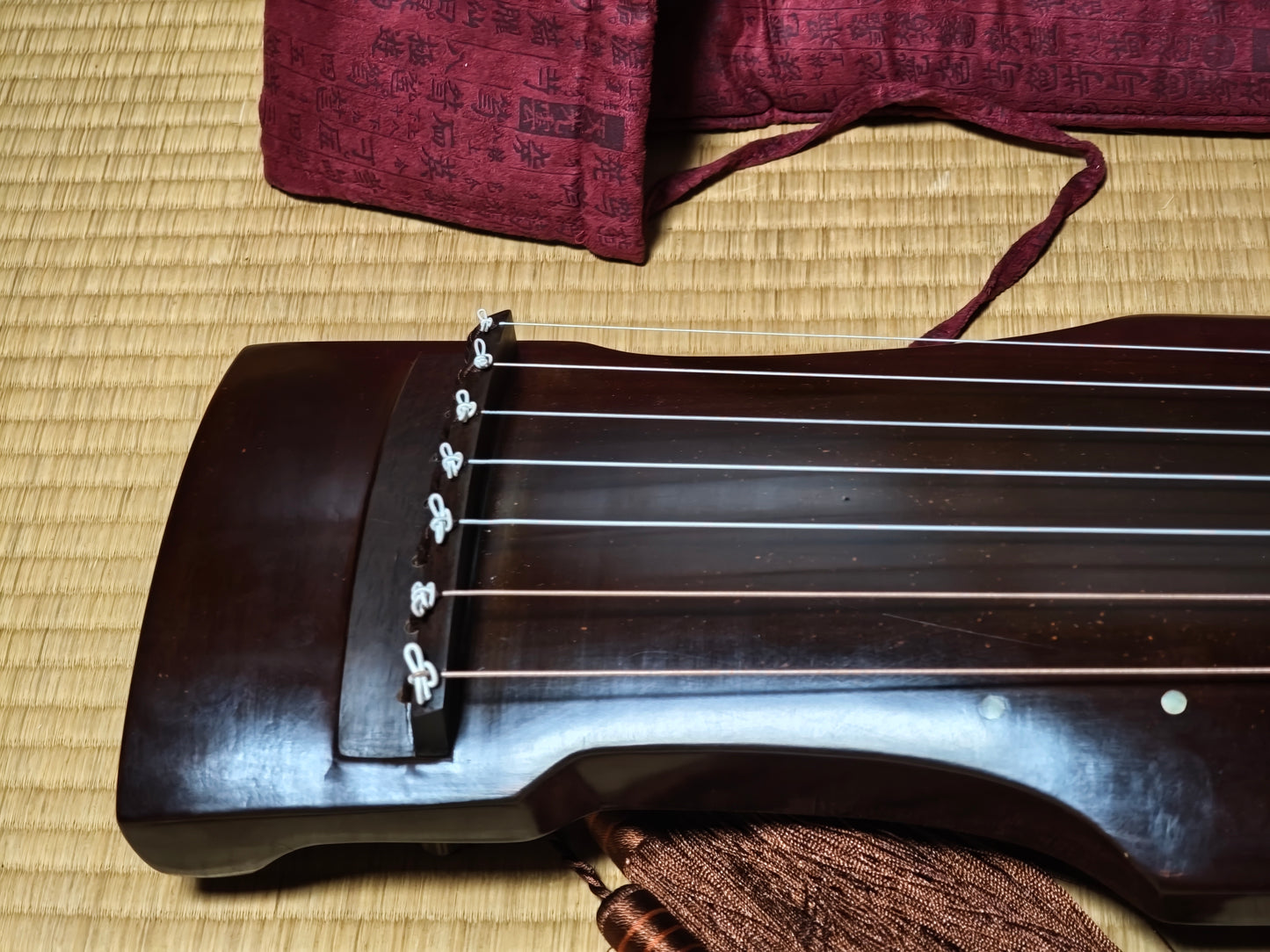 Vintage 7 String Guqin Chinese Zither Paulownia Wood w Cases Traditional