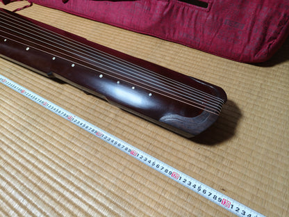 Vintage 7 String Guqin Chinese Zither Paulownia Wood w Cases Traditional