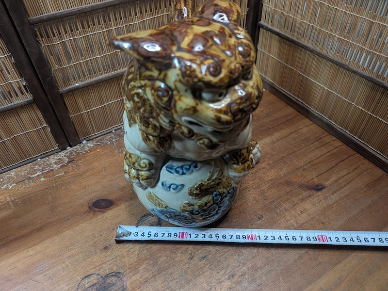 Giant Okinawa Shisa Guardian Statue Evil Eye Protector Japanese Entry Lion Dog