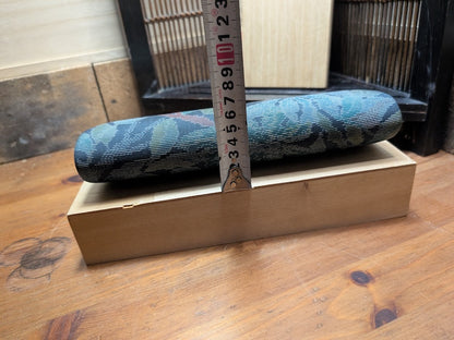 Vintage Oshima Tsumugi Silk Kimono Handbag Japan Clutch Signed Wood Box Exclusive