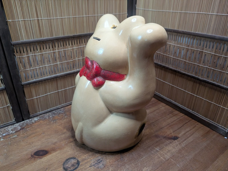 Vintage Japanese Maneki Neko Lucky Large Ceramic Fortune Cat