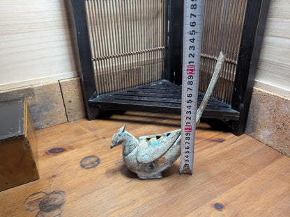 Japanese Vintage Kiji Bird Incense Burner Cast Iron Censer Auction JP