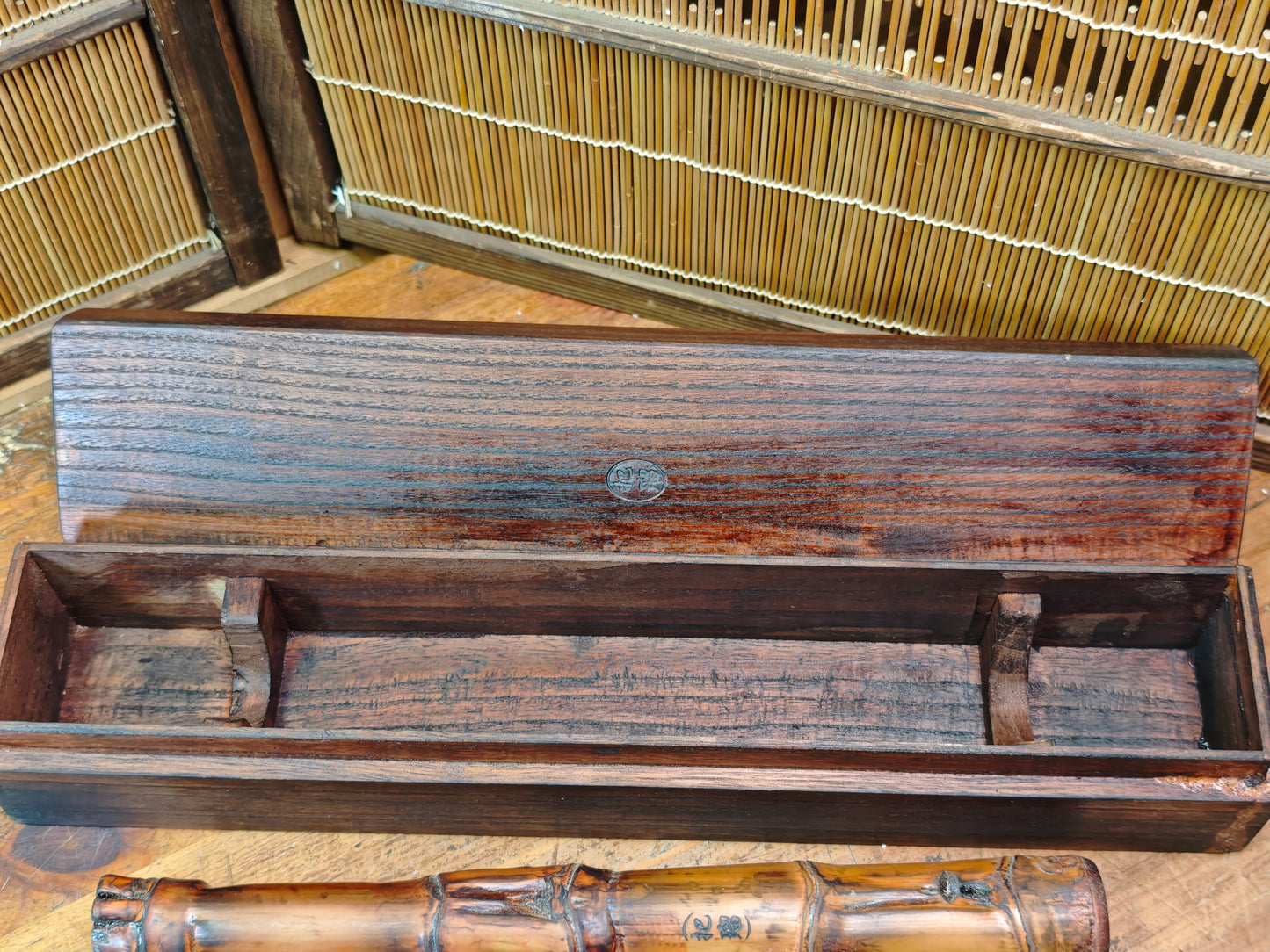 Japanese Kiseru Pipe w/ Box & Bamboo Case Antique Display Auction JP