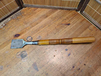 Japanese Miya Daiku Giant Hand Forged Chisel Signed Carpenter Tool Rare