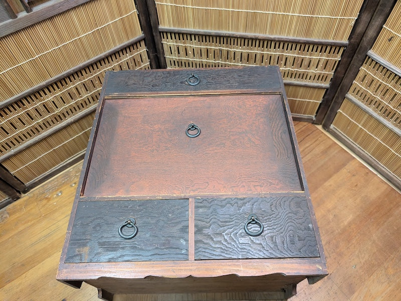 Japanese 1950s Sakura Wood Tea Chest Drawer Cabinet Storage Box