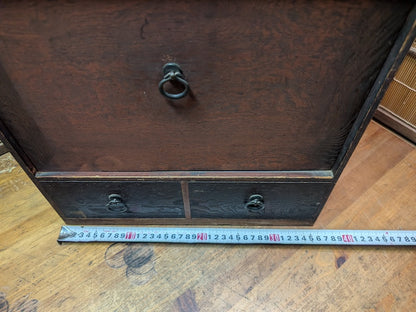 Japanese 1950s Sakura Wood Tea Chest Drawer Cabinet Storage Box