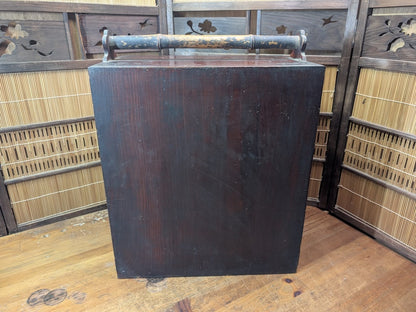 Japanese 1950s Sakura Wood Tea Chest Drawer Cabinet Storage Box