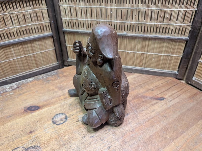 Japanese 1950s Wooden Daikokuten Statue Lucky God of Wealth Auction Japan