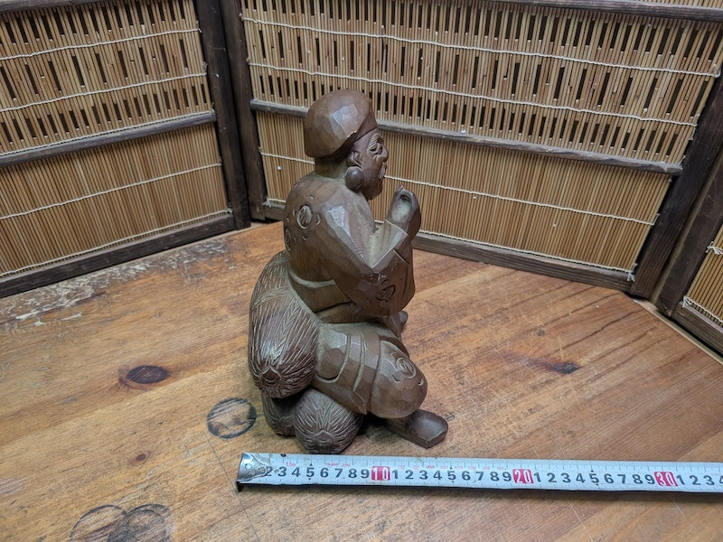 Japanese 1950s Wooden Daikokuten Statue Lucky God of Wealth Auction Japan