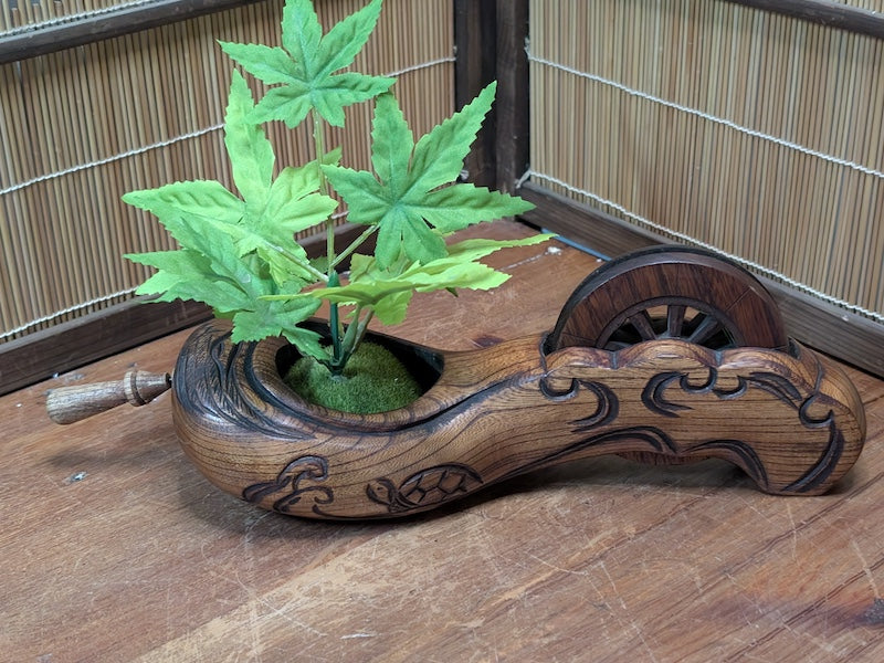 Japanese 1Ink Tray Repurposed Flower Vase Wooden Decor Idea