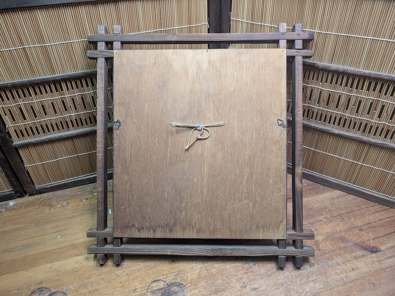 Japanese Signed Oni Mask in Yakisugi Frame Antique Handcrafted Art Japan Auction