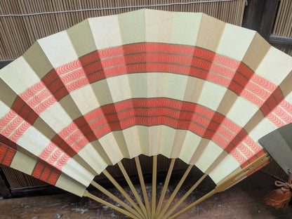 Vintage Japanese Fan Set Bronze Sensu Fans w/Bag & Kimono Cover Japan