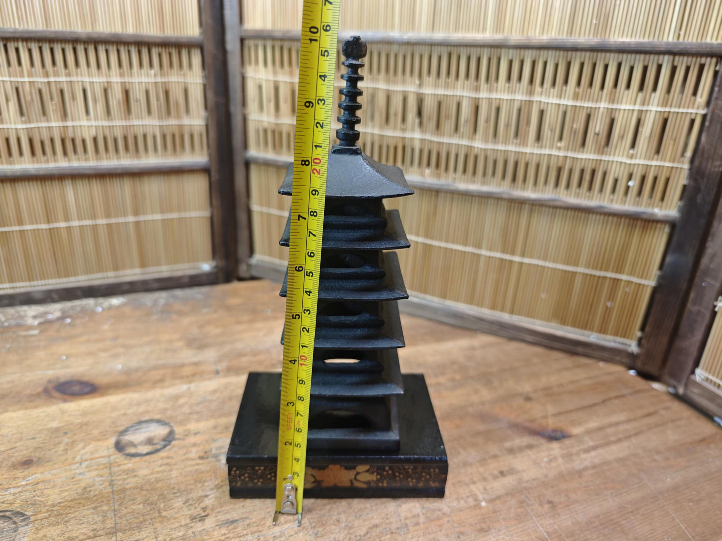 Japanese Antique  Cast Iron Pagoda Goju no To Nambu Tekki Decor