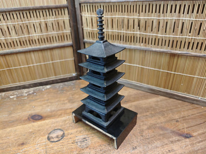 Japanese Antique  Cast Iron Pagoda Goju no To Nambu Tekki Decor
