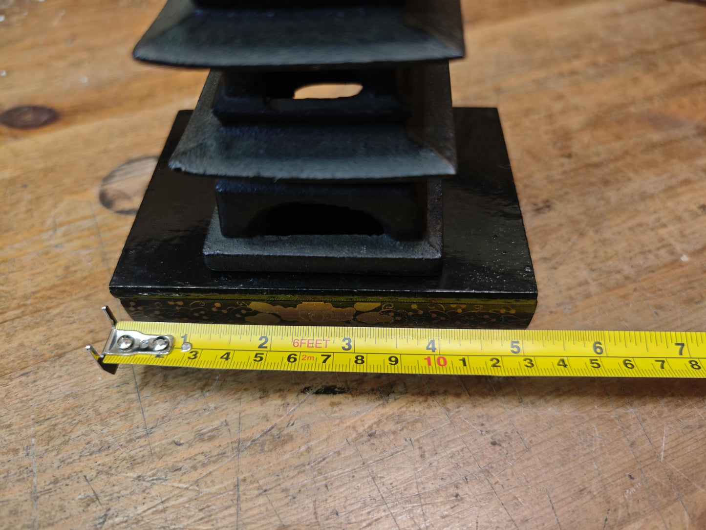 Japanese Antique  Cast Iron Pagoda Goju no To Nambu Tekki Decor