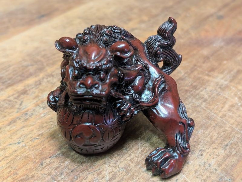 Japanese Miniature Shishi Shisa Pair Vintage Jushi Lion Guardians