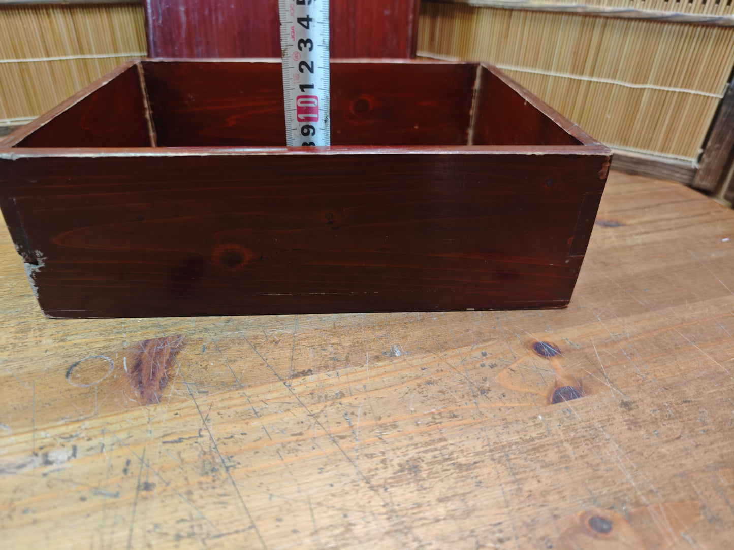 Japanese Antique 1800s Sakura Wood Storage Box Signed Small Rare Japan