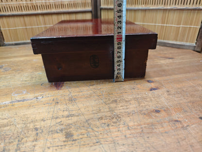 Japanese Antique 1800s Sakura Wood Storage Box Signed Small Rare Japan