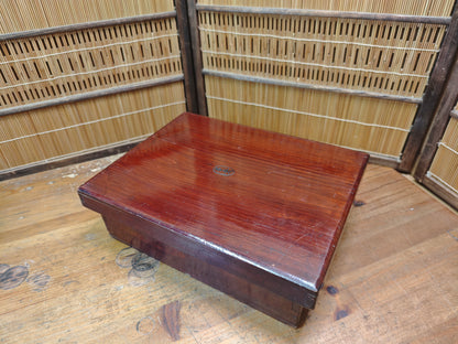 Japanese Antique 1800s Sakura Wood Storage Box Signed Small Rare Japan