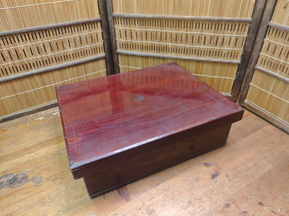 Japanese Sakura Wood Storage Box Antique Edo Meiji Chest Signed