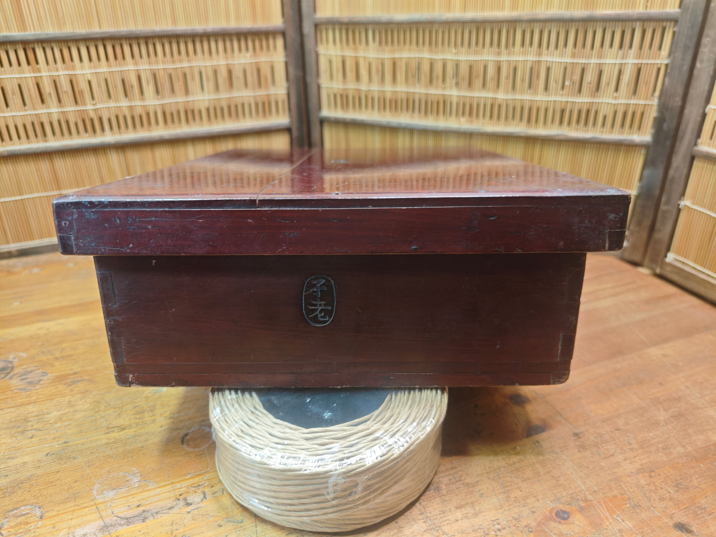 Japanese Sakura Wood Storage Box Antique Edo Meiji Chest Signed