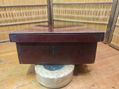 Japanese Sakura Wood Storage Box Antique Edo Meiji Chest Signed