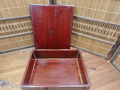 Japanese Antique 1800s Sakura Wood Storage Box Signed Small Rare Japan