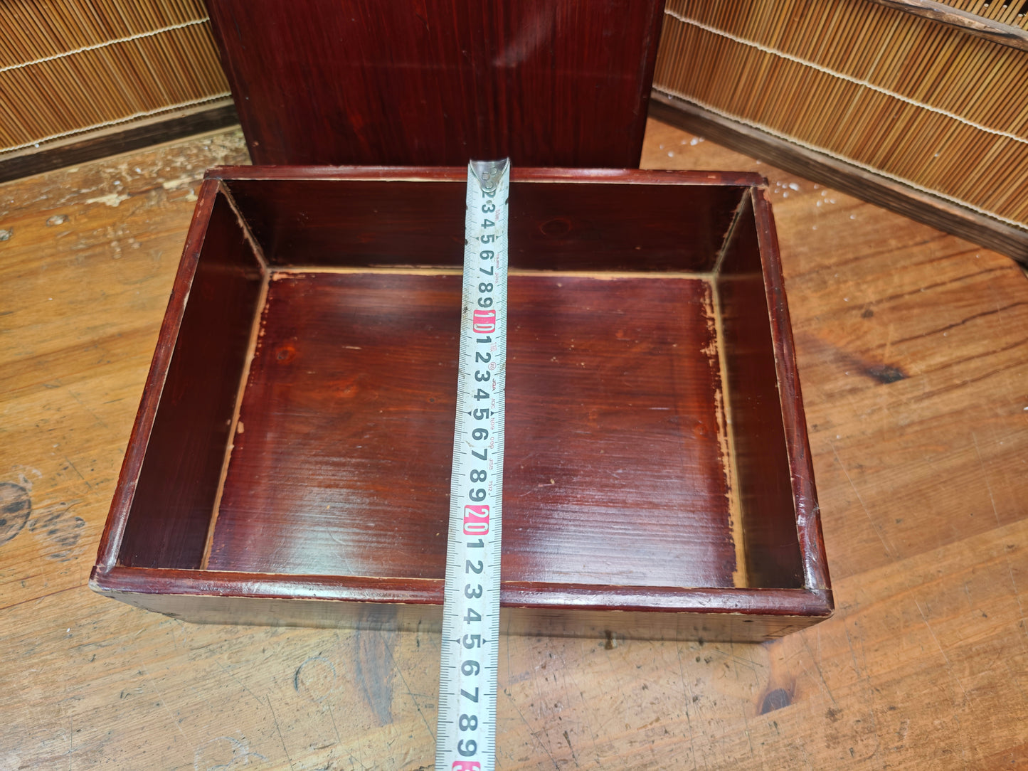 Japanese Antique 1800s Sakura Wood Storage Box Signed Small Rare Japan