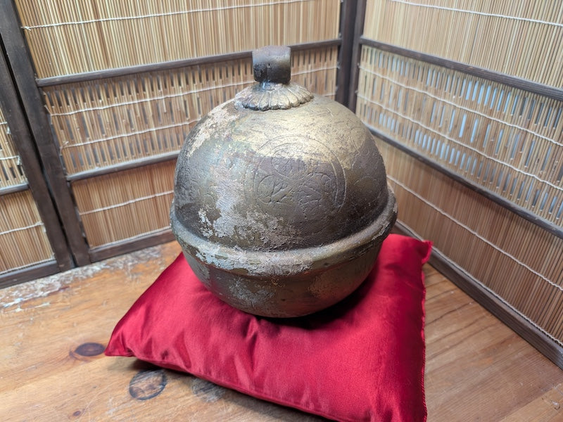 1824 Japanese Shrine Bell Antique Temple Bell Signed Edo Period Steel Bell Rare