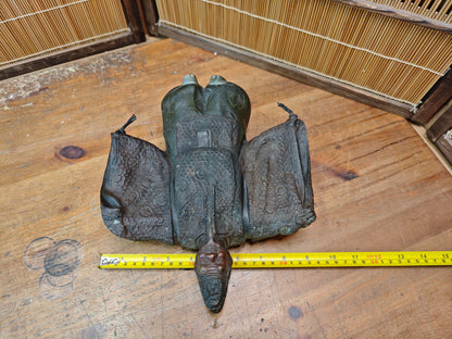 Antique 1900s Japanese Bronze Kabuki Dancer Statue 3.5kg Art Auction Japan