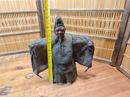 Antique 1900s Japanese Bronze Kabuki Dancer Statue 3.5kg Art Auction Japan