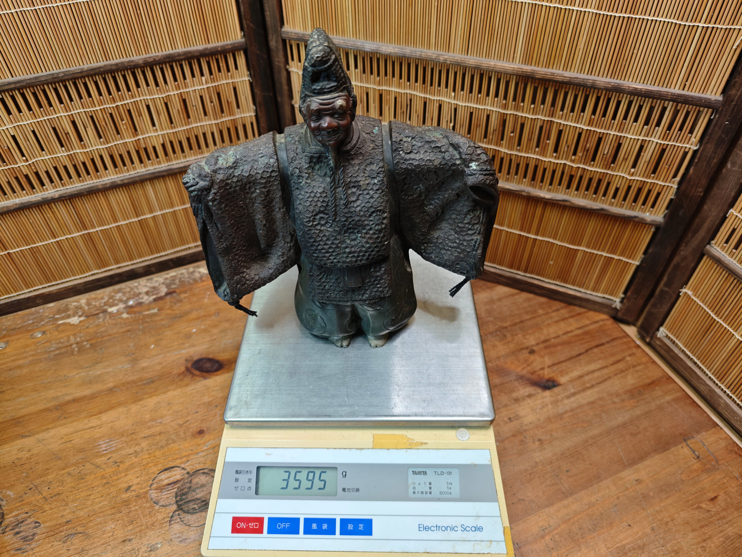 Antique 1900s Japanese Bronze Kabuki Dancer Statue 3.5kg Art Auction Japan