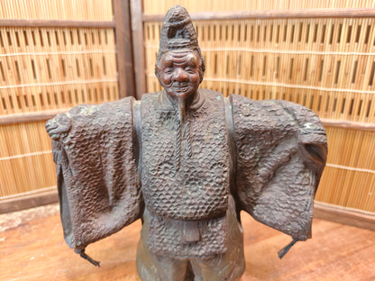 Antique 1900s Japanese Bronze Kabuki Dancer Statue 3.5kg Art Auction Japan