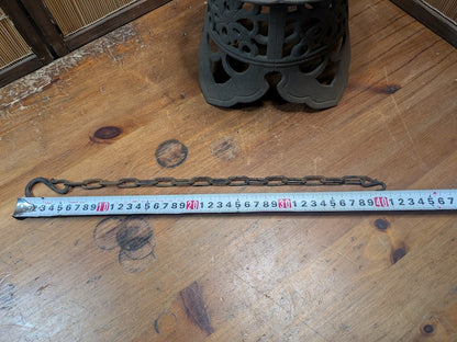 Rare 1930s Japanese Cast Iron Toro Lantern Hand Forged Hanging Garden Light