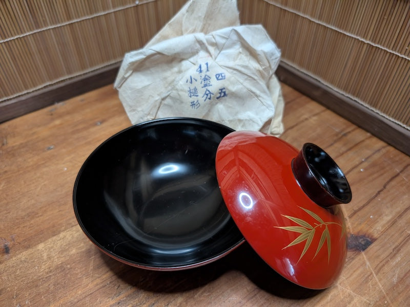 Rare Japanese Owan Rice Bowl Set Gold w/ Box Japan Auction