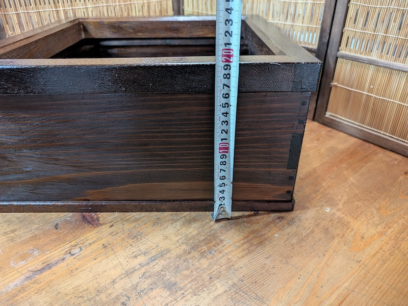 Japanese Hibachi Wooden Box Restored Antique Storage Decor Wabi Sabi