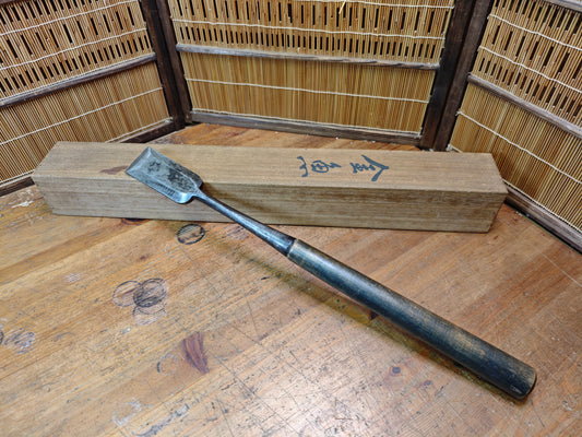 Japanese Antique Miya Daiku Giant Hand Forged Woodworking Chisel